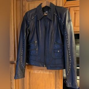 Harley-Davidson Women's Studded purple Leather Jacket